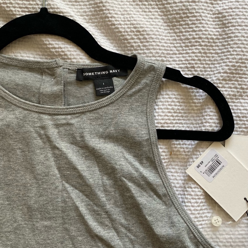 Something Navy L Grey thong bodysuit. New with tags. Never been worn.